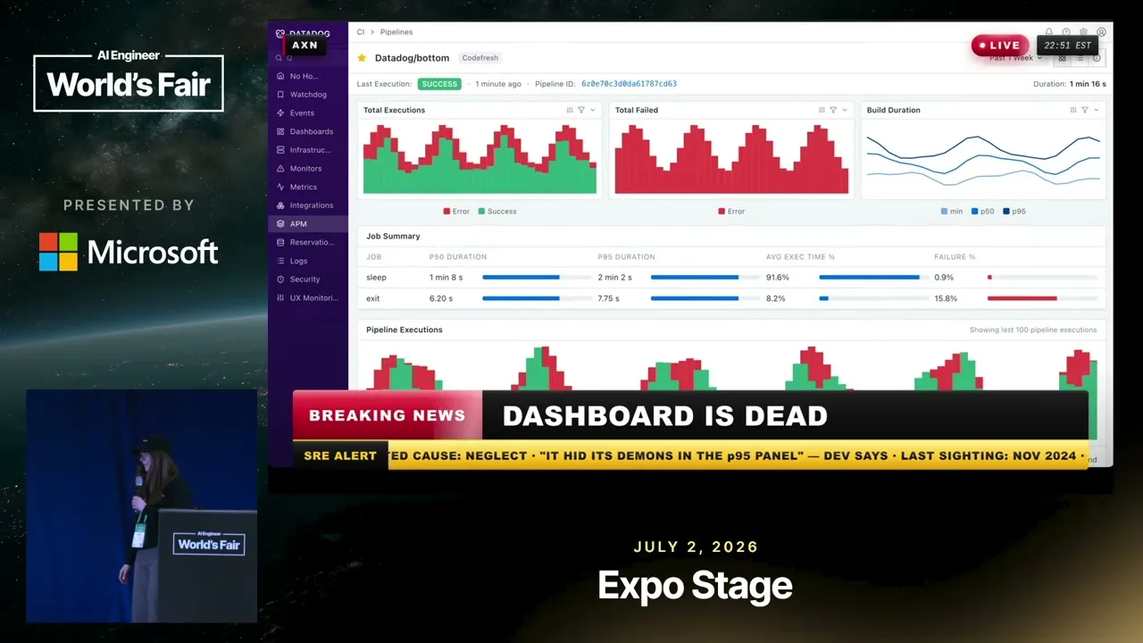 Selected presentation frame from Dashboards Are Dead — Sarah Simionescu, Composio at 61 seconds