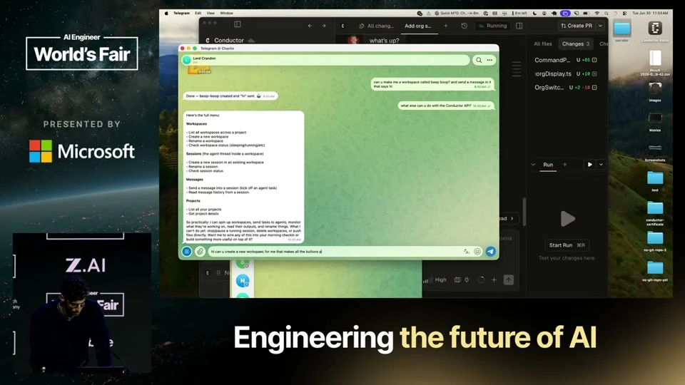 Source frame: A message becomes a new cloud workspace
