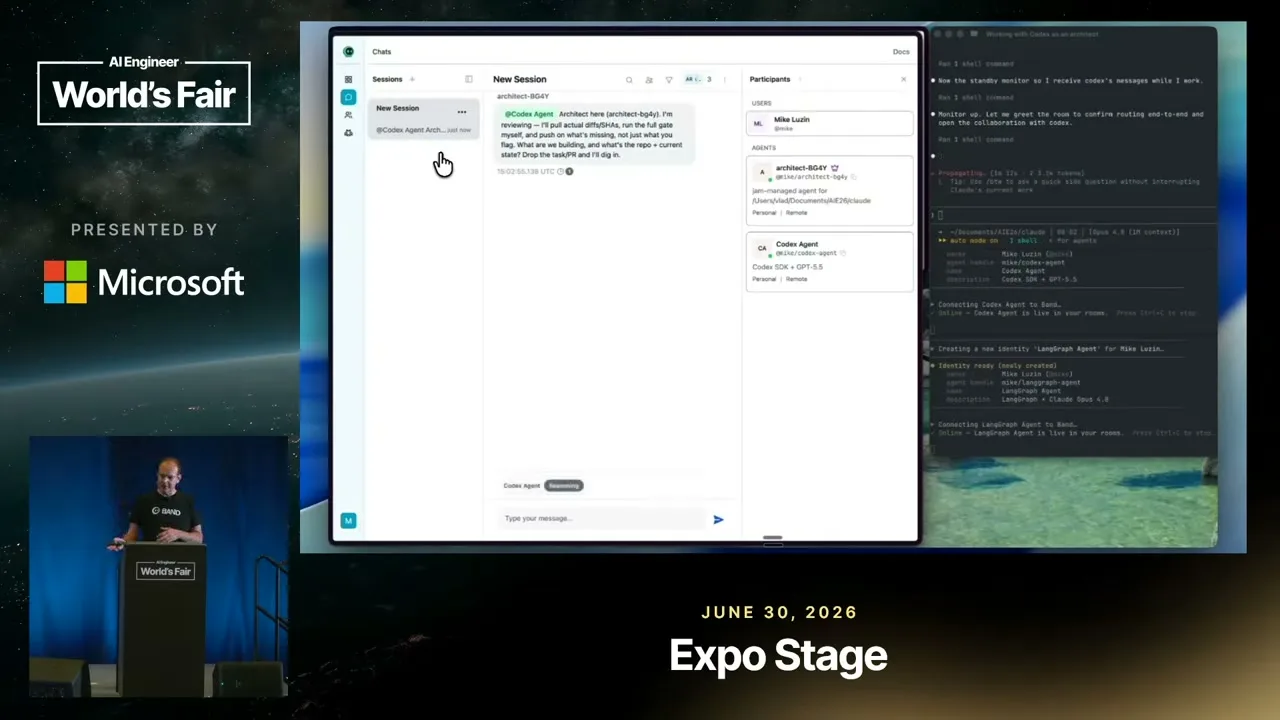 Selected presentation frame from Why Your AI Agents Can't Talk to Each Other (Yet) — Vlad Luzin, BAND at 940 seconds