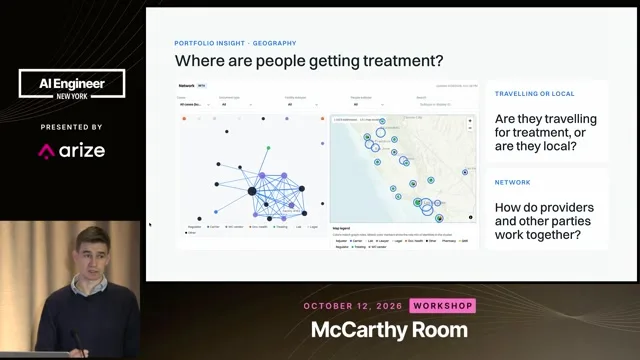 The speaker discusses a redacted California professional relationship network.