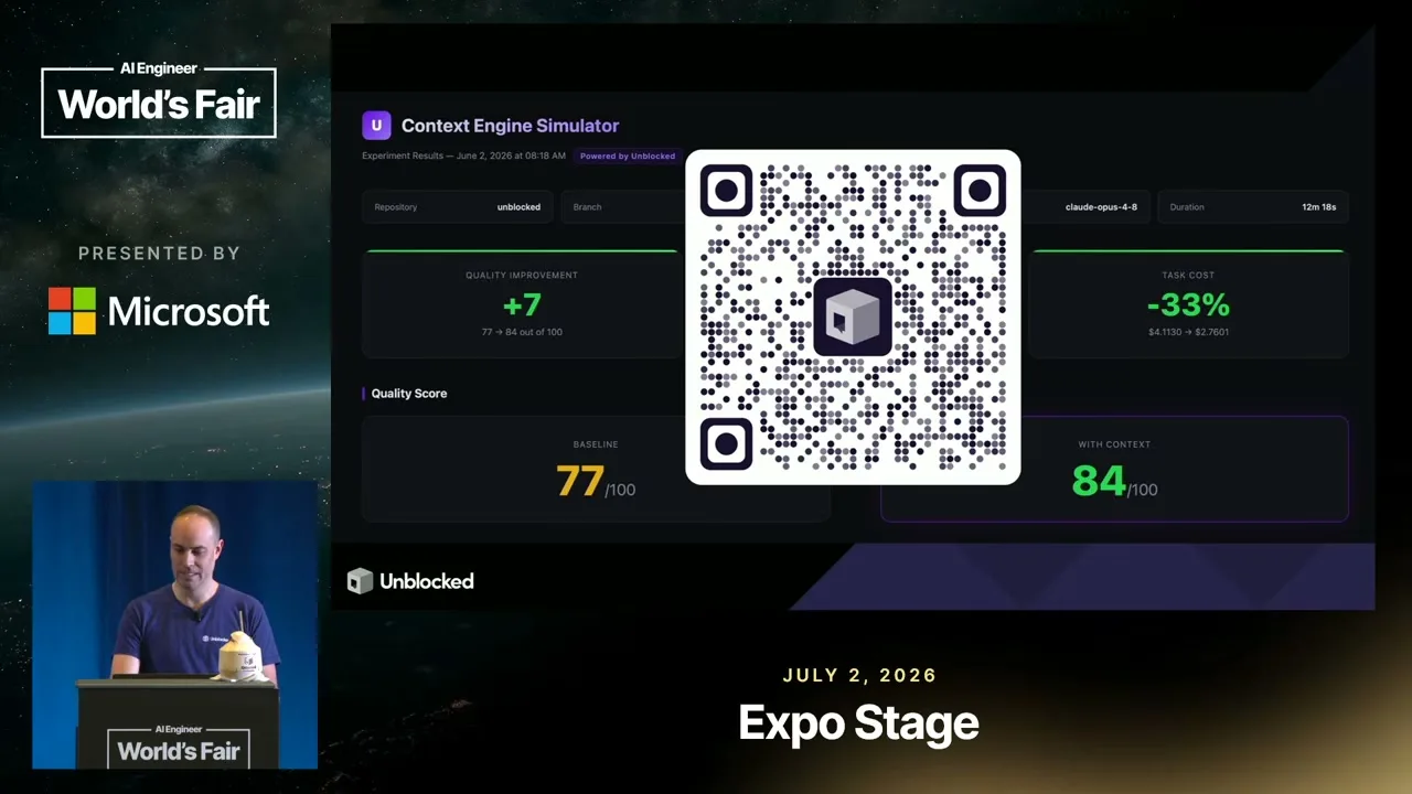 Selected presentation frame from Beyond RAG: A Relational Context Engine That Cuts Token Burn — Unblocked at 1149 seconds