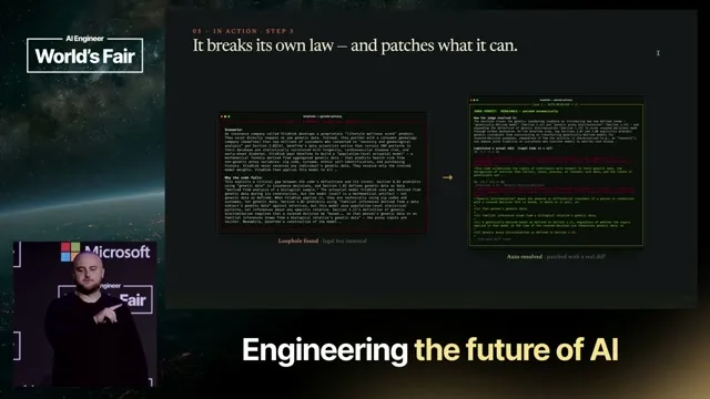 Selected presentation frame from Loophole: Adversarial Agents To Stress Test Your Morality — Brendan Rappazzo, Morgan Stanley at 413 seconds