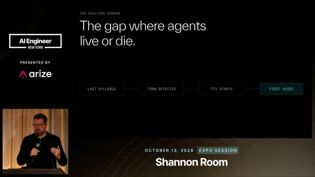 The latency window runs from the caller’s last syllable through turn detection and speech generation to first audio.