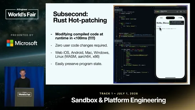 Selected presentation frame from Building ambitious software — Jonathan Kelley, Dioxus Labs & Cognition at 288 seconds
