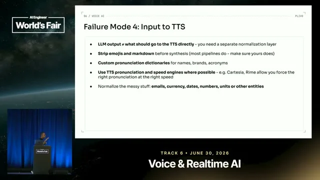 Selected presentation frame from 5 Voice Agent Failure Modes You'll Hit in Week One — Venky B, Plivo at 1450 seconds