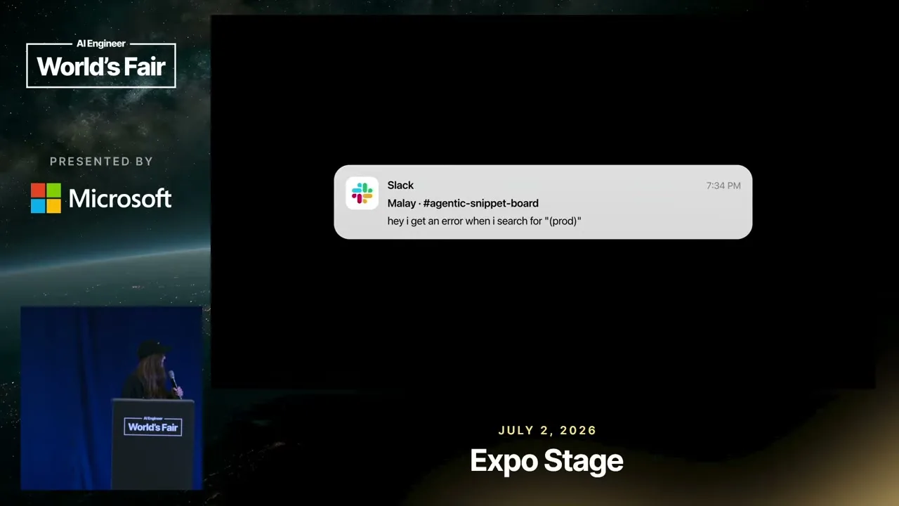 Selected presentation frame from Dashboards Are Dead — Sarah Simionescu, Composio at 91 seconds