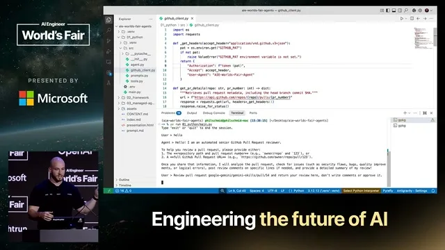 Selected presentation frame from Agents Without Code: Skills, YAML, and Filesystems Replaced Python — Philipp Schmid, Google DeepMind at 263 seconds