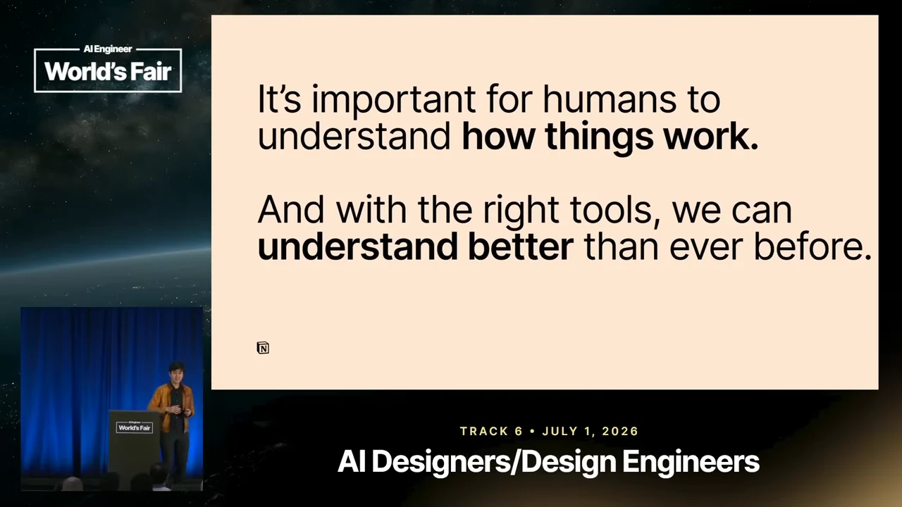Slide stating that humans need to understand how things work and that the right tools can help us understand better than ever before.