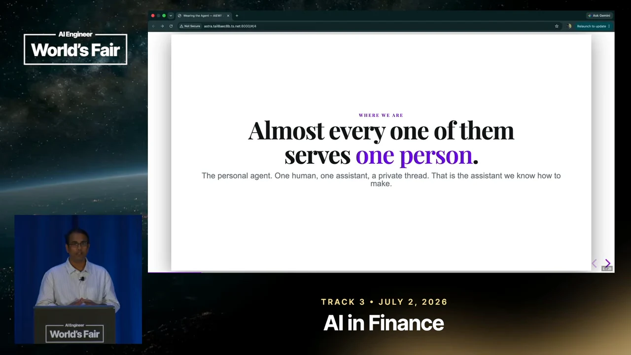 Slide stating “Almost every one of them serves one person,” with “one person” highlighted in purple.