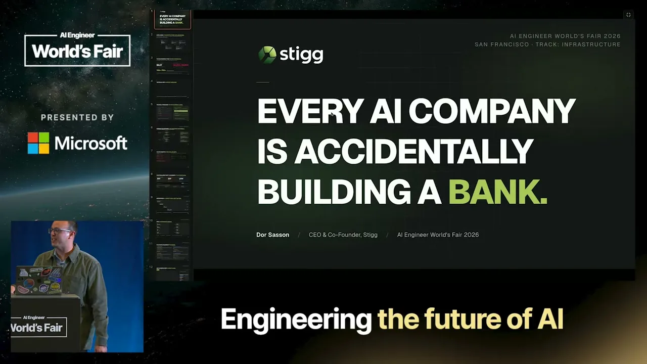 Selected presentation frame from Every AI Company Is Accidentally Building a Bank — Dor Sasson, Stigg at 34 seconds