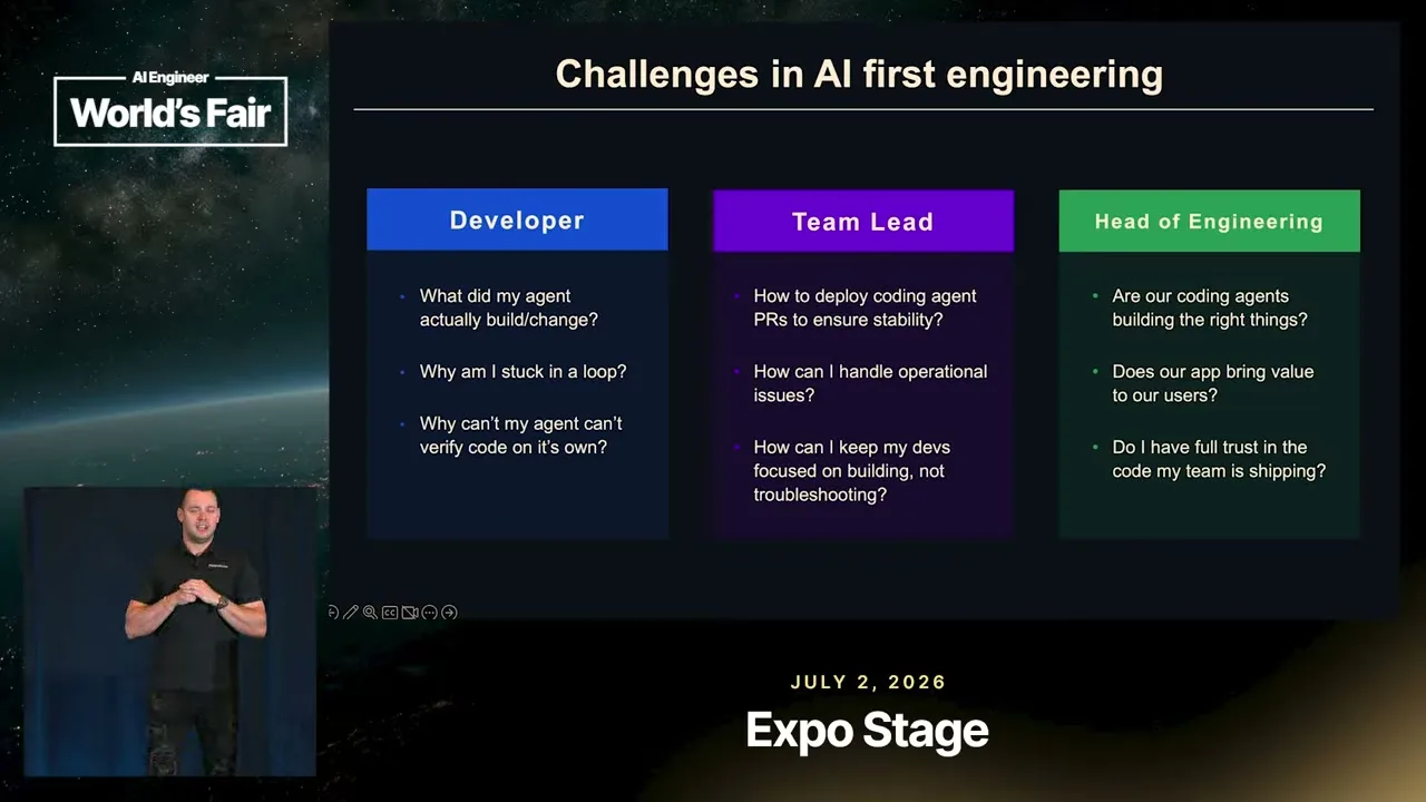 Selected presentation frame from Your AI Agent Has No Nervous System — Matt Gibiec, Dynatrace at 128 seconds