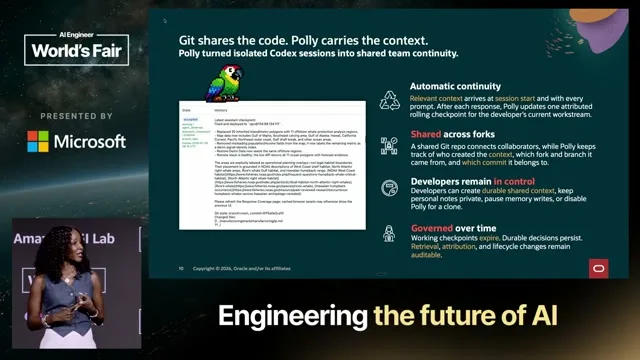 Selected presentation frame from No Memory, No Harness: Why the Database Is the Last Line of Defense — Kay Malcolm, Oracle at 1016 seconds