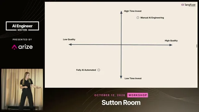 The presenter describes the balance between human direction and coding-agent automation.