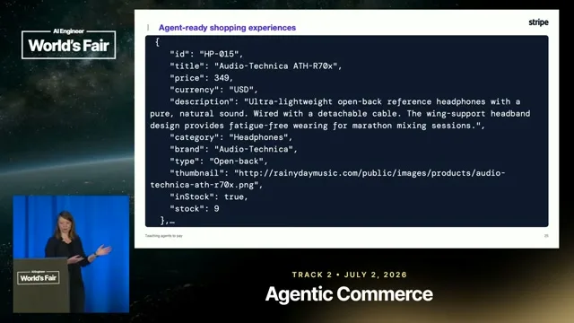 Selected presentation frame from Teaching agents to pay — Anna Spysz, Stripe at 542 seconds