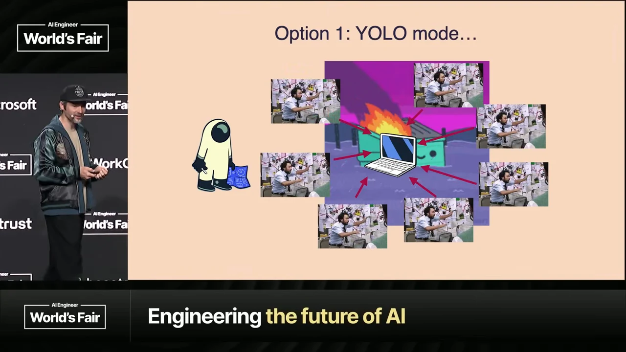 Slide showing several repeated images and arrows surrounding a laptop against a fire illustration, with a small robot at left.