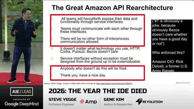 Kim revisits Amazon’s API mandate as an organizational boundary.