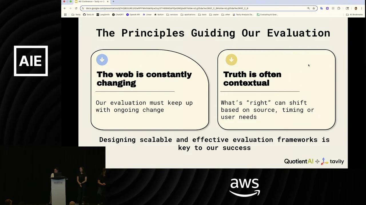 Two panels state “The web is constantly changing” and “Truth is often contextual,” with explanations about ongoing change, source, timing, and user needs.