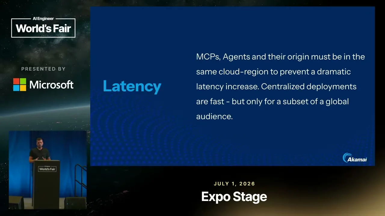 Selected presentation frame from Zero Cold Starts: Serverless AI Agents on Akamai Functions — Thorsten Hans at 77 seconds