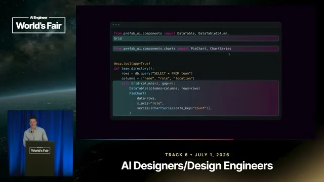 Selected presentation frame from Generative UI... in Python? — Jeremiah Lowin, Prefect at 701 seconds