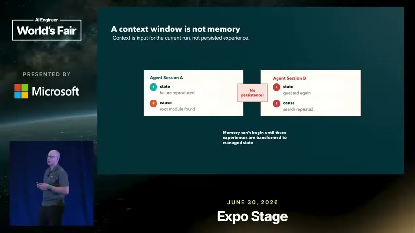 Selected presentation frame from From Context to Memory: Your Agents Need a Real Memory Layer — Anders Swanson, Oracle at 94 seconds