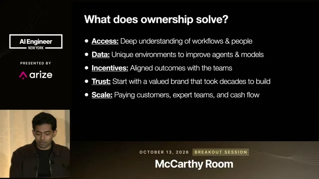 Candidate during the explanation of the ownership flywheel; pixels not supplied for review.