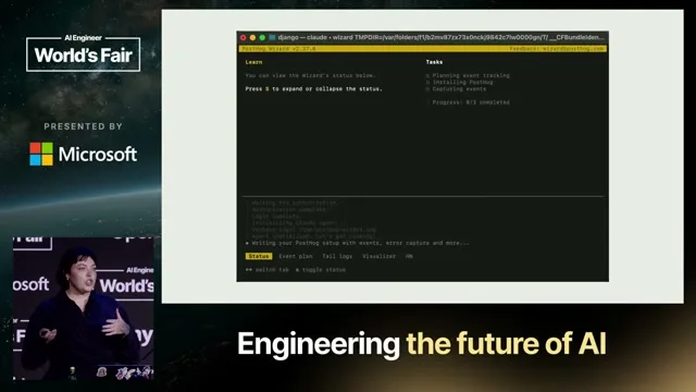 Selected presentation frame from We let an AI agent execute Bash and lived to talk about it — Sarah Sanders, PostHog at 132 seconds