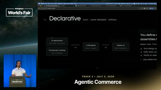 Selected presentation frame from The End of the Static Screen: Architecting Intent-Driven UX — Gus Iwanaga, commercetools at 930 seconds