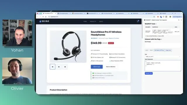 The application exposes capabilities through the browser’s tool interface.
