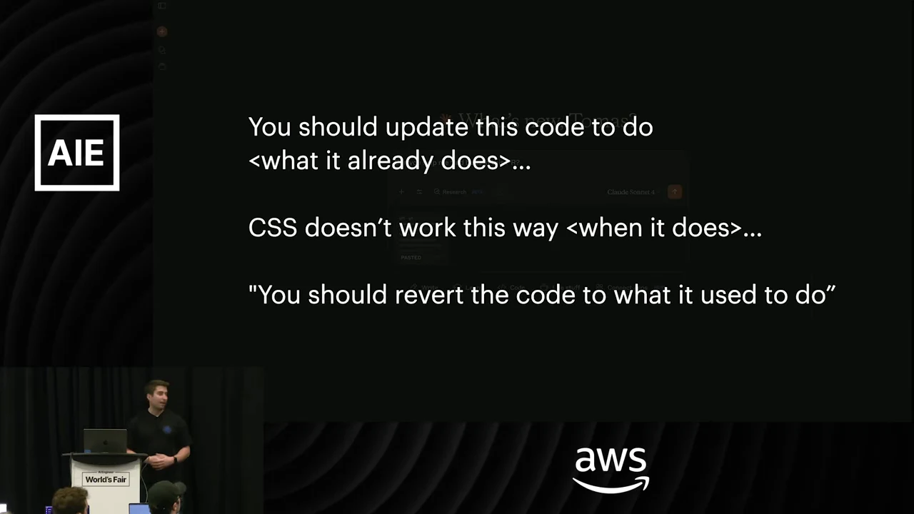 Slide lists advice to update code to do what it already does, incorrectly challenge CSS behavior, and revert code to its previous behavior.