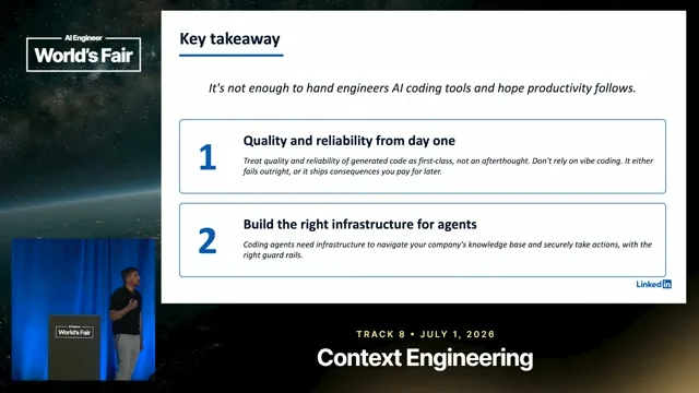 Selected presentation frame from 500 Skills, Zero Fine-Tuning: LinkedIn's Playbook for AI Agents — Ajay Prakash, LinkedIn at 1153 seconds
