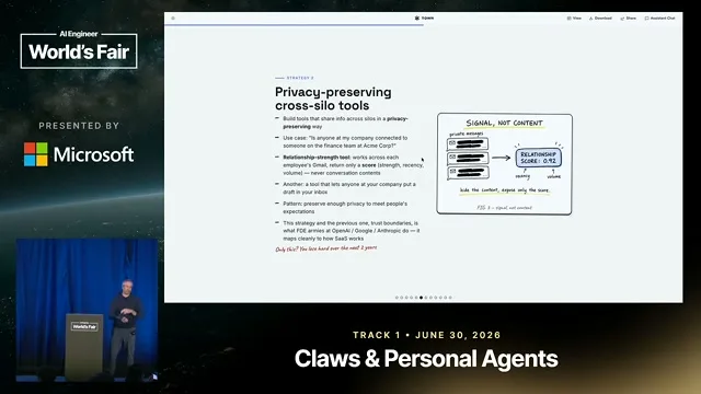 Selected presentation frame from Agents' next frontier: agent-to-agent and network effects — Jean-Denis Greze, Town at 375 seconds