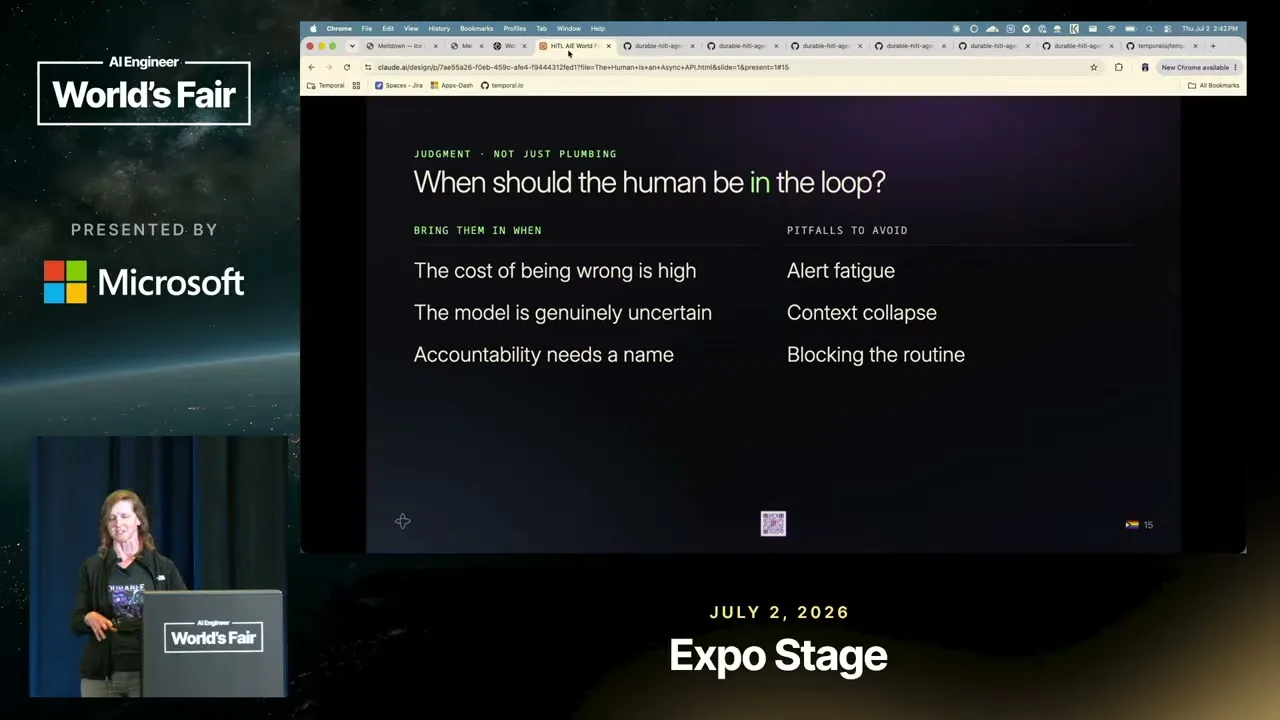 Selected presentation frame from The Human Is an Async API — Melanie Warrick, Temporal at 1030 seconds