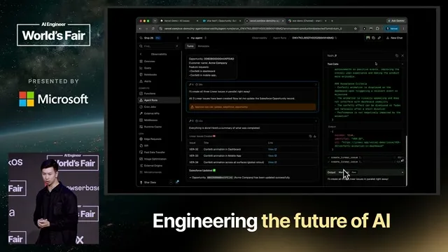 Selected presentation frame from How We Solved Agent Building — Andrew Qu, Vercel at 898 seconds