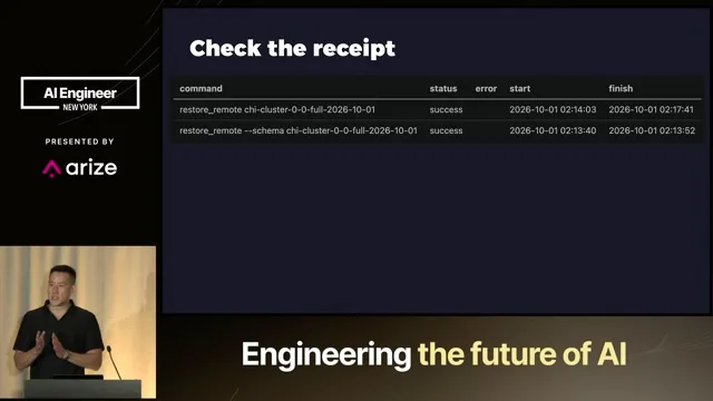 Chen discusses the backup-and-restore status table and its limits.