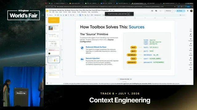Selected presentation frame from Build-Time vs. Run-Time: Why Dev Tools Fail in Production — Averi Kitsch & Prerna Kakkar, Google at 800 seconds