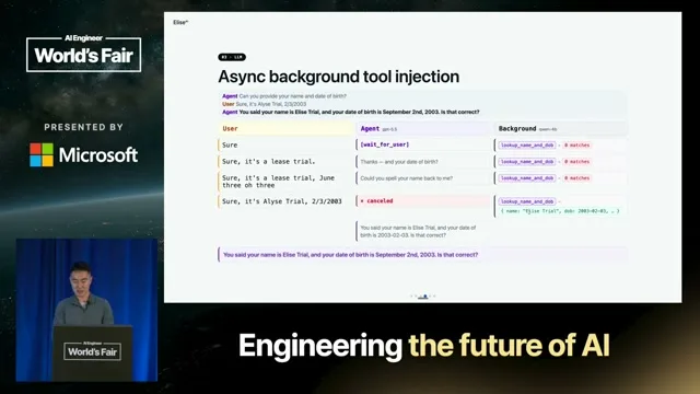 Selected presentation frame from Realtime Voice Agents with Frontier Intelligence — Bohan Li, EliseAI at 357 seconds