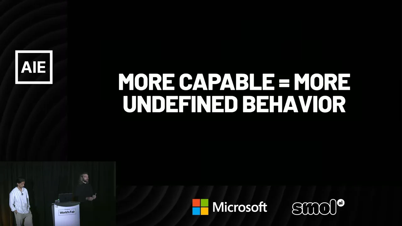 Black slide with bold white text: “MORE CAPABLE = MORE UNDEFINED BEHAVIOR.”