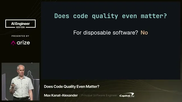 Recording frame at 16:03: Does Code Quality Still Matter? It Depends on This