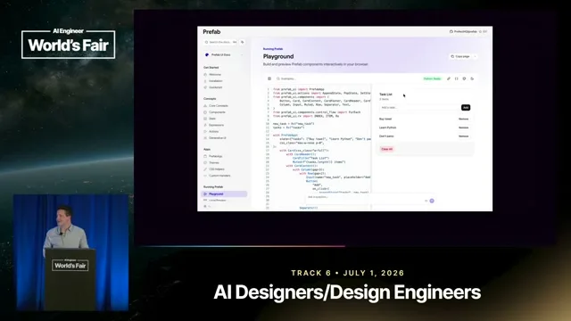 Selected presentation frame from Generative UI... in Python? — Jeremiah Lowin, Prefect at 550 seconds