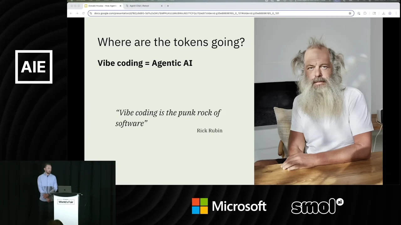 Slide pairs “Vibe coding is the punk rock of software” with a portrait and the attribution Rick Rubin.
