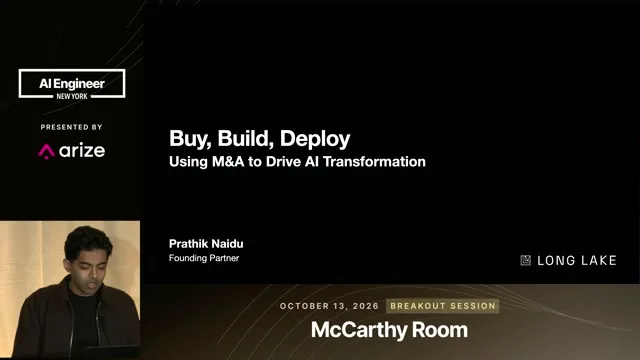 Title slide introduces the acquisition and AI transformation thesis.