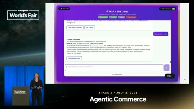 Selected presentation frame from Teaching agents to pay — Anna Spysz, Stripe at 1104 seconds