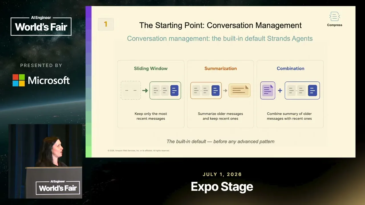 Selected presentation frame from Why Bigger Context Windows Won't Save Your Agent — Elizabeth Fuentes Leone, AWS at 307 seconds