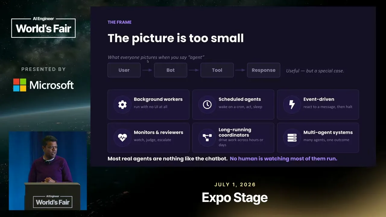 Selected presentation frame from Brains vs Hands: How to Run AI Agents Safely in Production — Viren Baraiya at 122 seconds