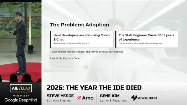 Yegge frames adoption—not model intelligence—as the immediate problem.