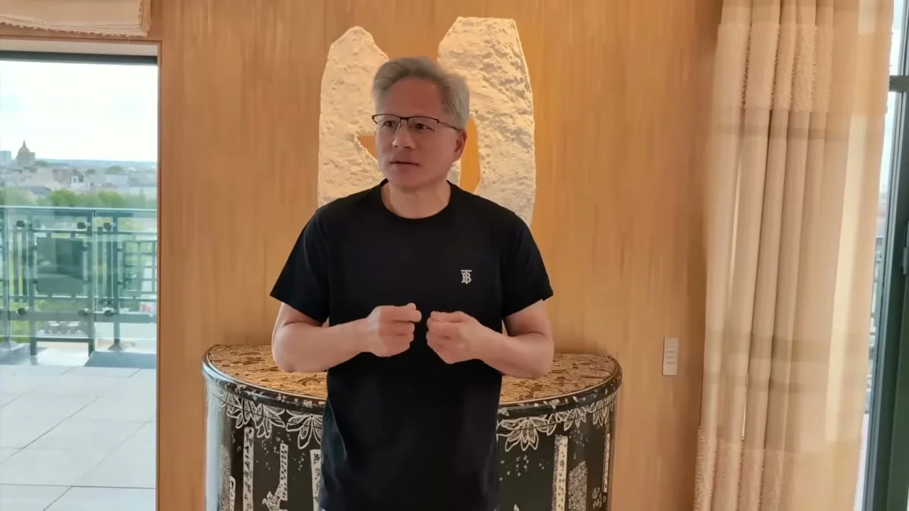Jensen Huang addressing the conversation in a prerecorded video question.