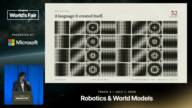 Selected presentation frame from I Gave an AI a Body — Cyrus Clarke, MIT Media Lab at 927 seconds
