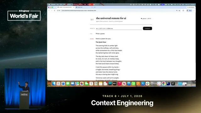 Selected presentation frame from ACP: The Universal Remote Control for AI Agents — Alex Hancock, Block at 547 seconds