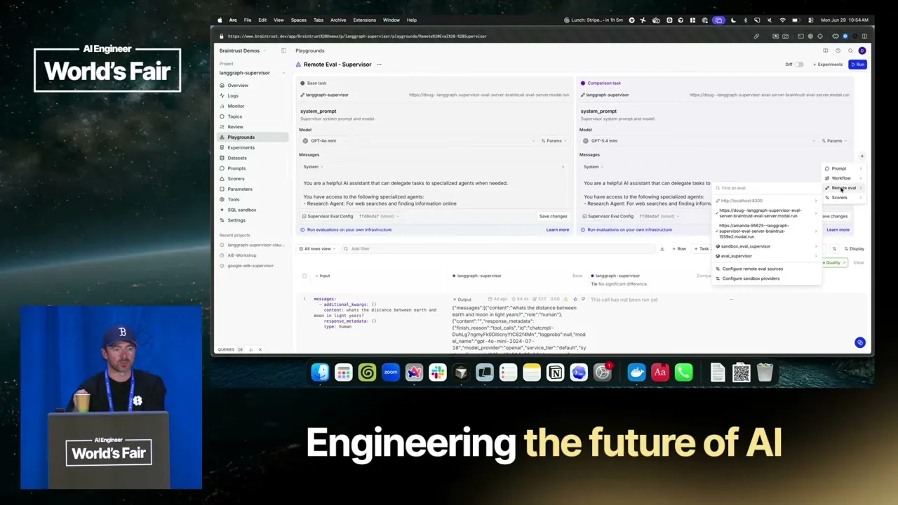 Selected presentation frame from Advanced Workshop: Mastering AI Observability — Doug Guthrie, Braintrust at 6505 seconds
