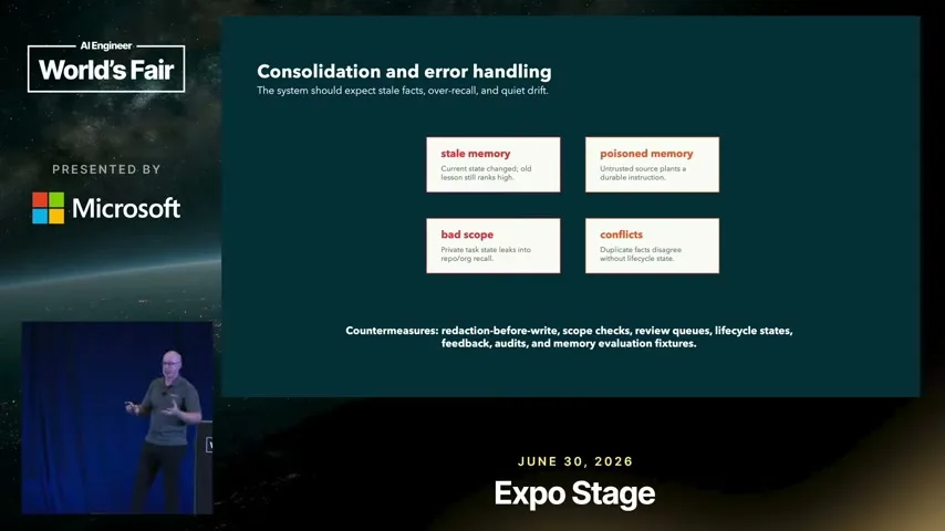 Selected presentation frame from From Context to Memory: Your Agents Need a Real Memory Layer — Anders Swanson, Oracle at 848 seconds